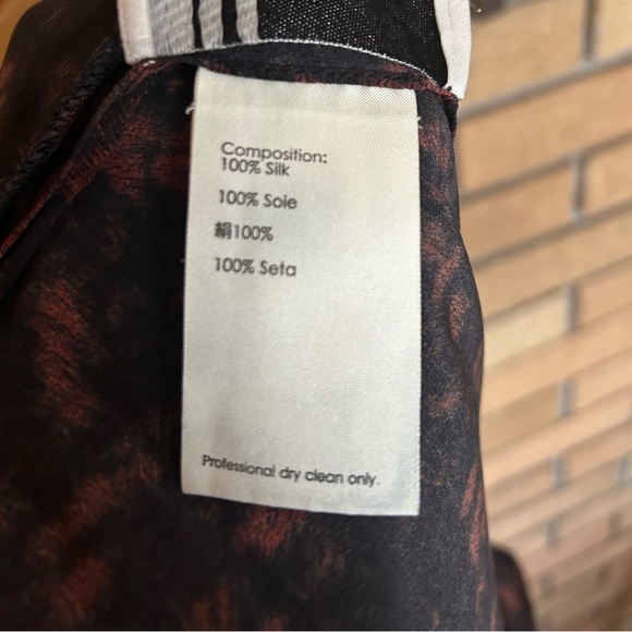 3.1 Phillip Lim Black & Orange/Brown Sleeveless 100% Silk Shift Dress Size 6 - Picture 4 of 6